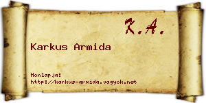 Karkus Armida névjegykártya